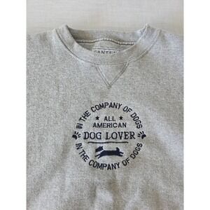 Santee Sweatshirt Dog Lover Graphic Large Gray Vintage 90s USA Made Cozy